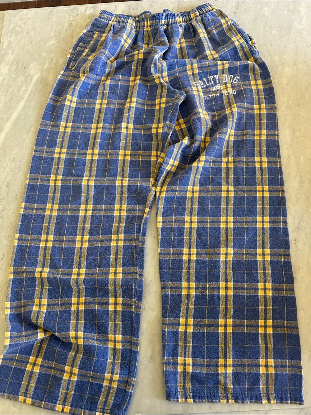 Salty Dog Blue and Yellow Plaid Pajama Pants